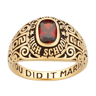 Ladies Yellow CELEBRIUM Fancy Scroll Birthstone Class Ring