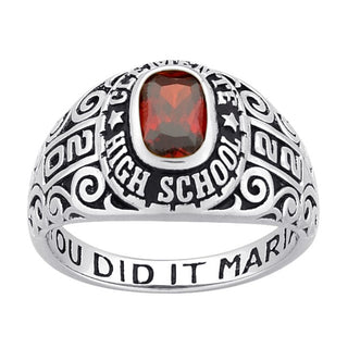 Ladies CELEBRIUM Fancy Scroll Birthstone Class Ring