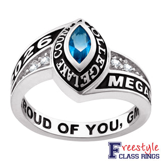 Ladies CELEBRIUM Marquise Birthstone and CZ Class Ring
