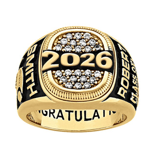 Men's Yellow CELEBRIUM Cushion-top Pave CZ Class Ring