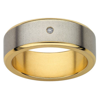 Titanium Two-Tone Diamond Band Ring
