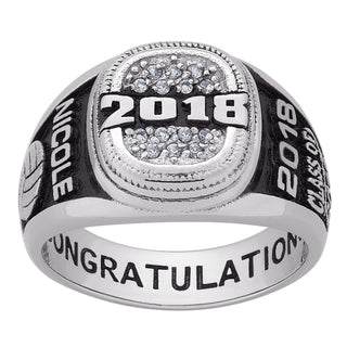 Ladies Platinum Plated CELEBRIUM Pave CZ Class Ring
