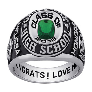 Ladies Platinum Plated CELEBRIUM Double Row Traditional Class Ring