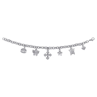 Silvertone Spring Charm Bracelet