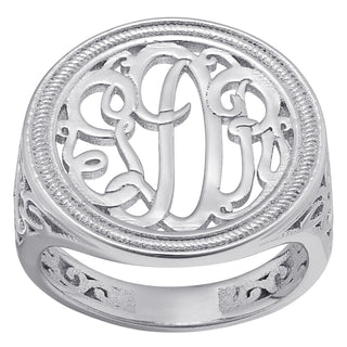 Sterling Silver Vintage Monogram Ring