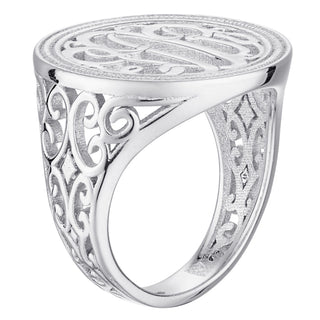 Sterling Silver Vintage Monogram Ring