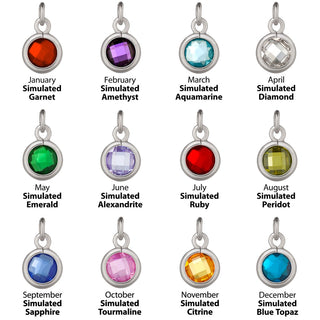 14K Gold over Sterling Station Birthstone Necklace - 2 to 6 Stones