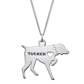 Sterling Silver Engravable Pointer Dog Necklace