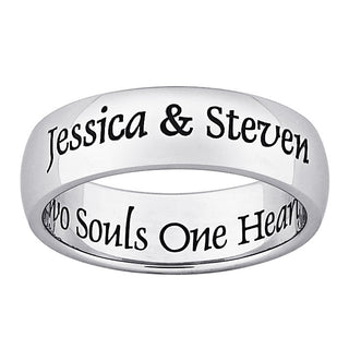 Stainless Steel Laser Top-Engraved Two Souls Band