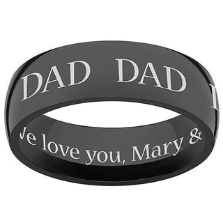 Black Stainless Steel DAD Engraved Message Band