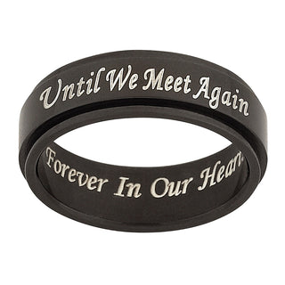 Everscribe Black Steel Until We Meet Again Memorial Engraved Spinner Ring