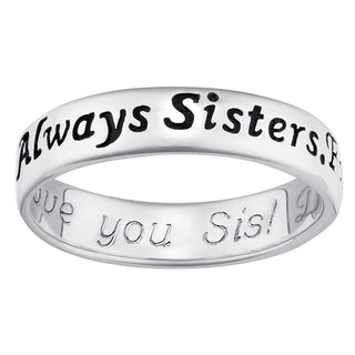 Sterling Silver Sister's Engraved Sentiment Ring