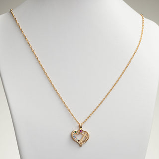 Mother's Birthstone Cross Heart Necklace