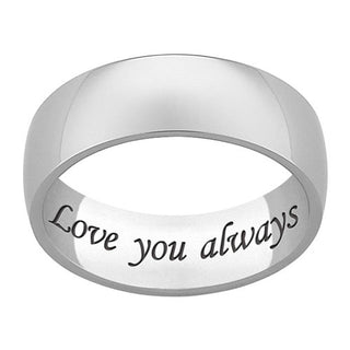Titanium Engraved Wide Wedding Band