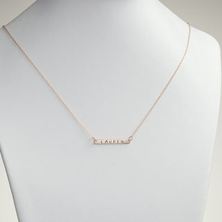 14K Gold over Sterling Mini Bar Name Necklace