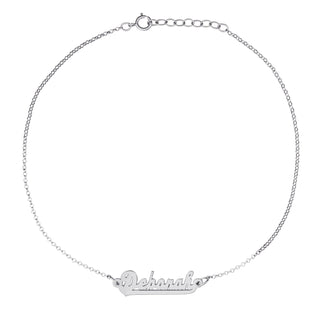 Sterling Silver Script Name Anklet