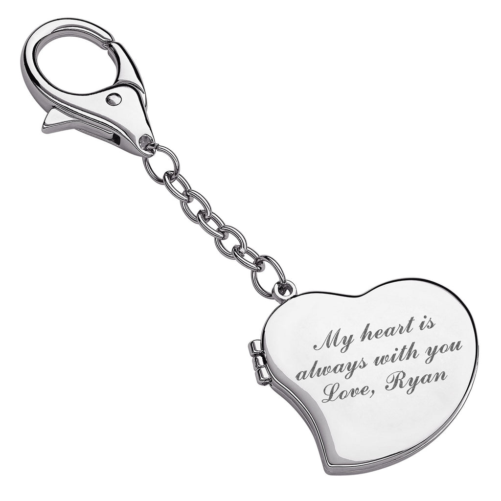 Large Heart Photo Locket Engraved Key Chain – Limoges Jewelry