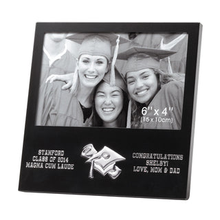 Personalized Black Matte 4x6 Inch Engraved Graduation Picture Frame