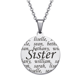 Personalized Everscribe Sister Engraved Names Necklace