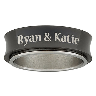Couples Two-Tone Titanium Spinner Band Ring
