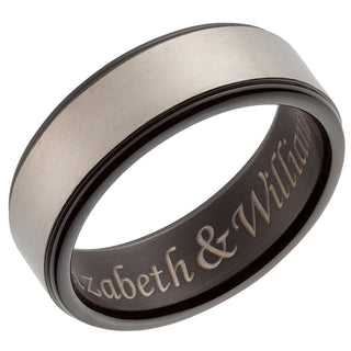 Titanium Two-Tone Engraved Message Band