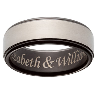 Titanium Two-Tone Engraved Message Band