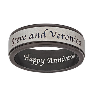 Titanium Two-Tone Outside/Inside Engraved Message Band