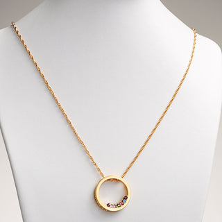 Circle Slider Birthstone Necklace