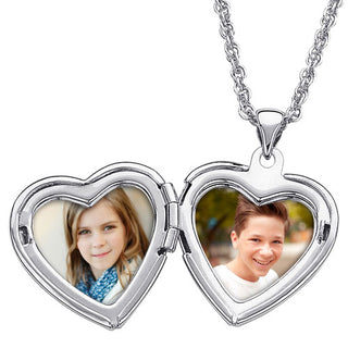 Custom Engraved Heart Locket Necklace