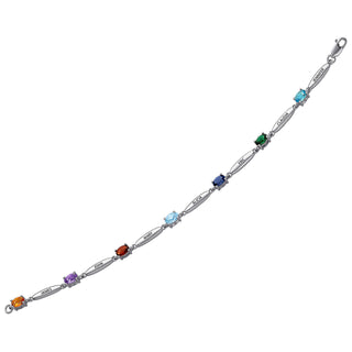 Sterling Silver Name & Birthstone Mother's Bracelet