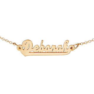 14K Gold over Sterling Script Name Anklet