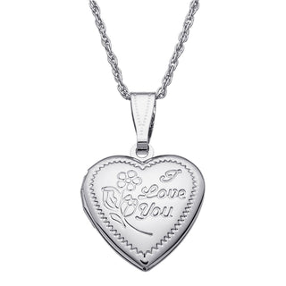 Kid's "I Love You" Engraved Heart Locket