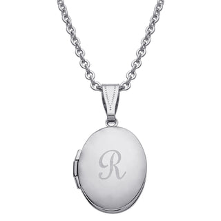 Oval Engraved Initial Locket