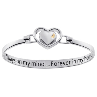 Two-tone Memorial Heart Bangle