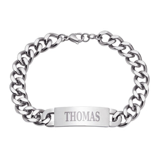 Stainless Steel Engraved Men's ID Bracelet