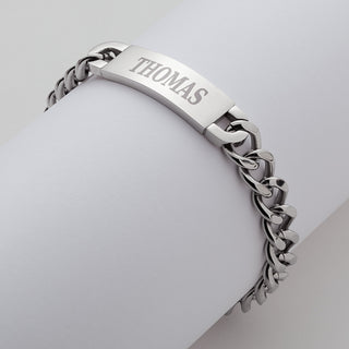 Stainless Steel Engraved Men's ID Bracelet