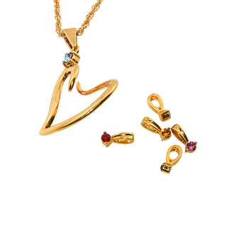 Heart Birthstone Charm Necklace