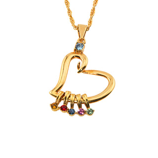 Heart Birthstone Charm Necklace