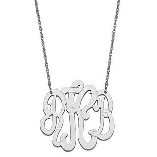 Sterling Silver 3 Initial Monogram Necklace - Medium 18"