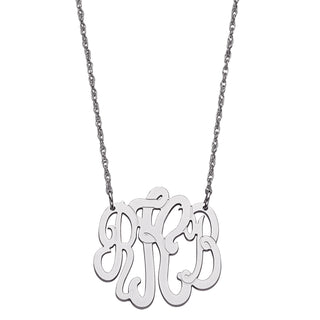 Sterling Silver 3 Initial Monogram Necklace - Small 16"