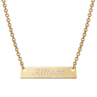 Kid's Engraved Name Bar Necklace