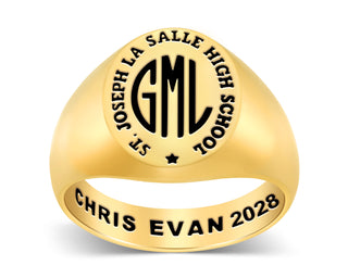 Men's 14k Gold Plated Monogram Signet Class Rings