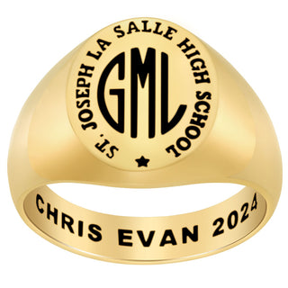 Men's 14k Gold Plated Monogram Signet Class Rings