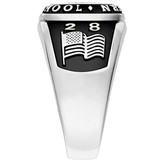 Men's Platinum Plated Multiple Graphics Traditional Class Ring