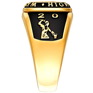 Men's 14K Gold Plated Multiple Graphics Traditional Class Ring