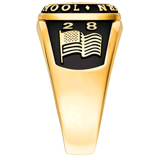Men's 14K Gold Plated Multiple Graphics Traditional Class Ring