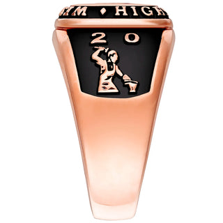 Men's 14K Rose Gold Plated Multiple Graphics Traditional Class Ring