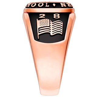 Men's 14K Rose Gold Plated Multiple Graphics Traditional Class Ring