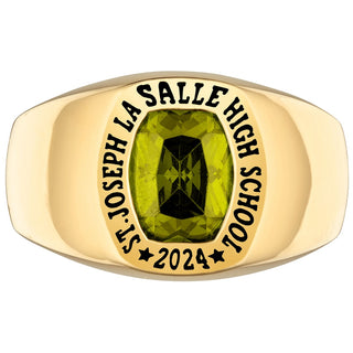 Men's 14k Gold Plated Minimal Birthstone Signet Class Ring