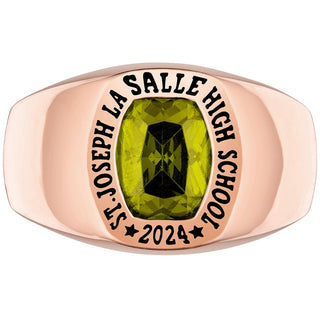 Men's 14k Rose Gold Plated Minimal Birthstone Signet Class Ring